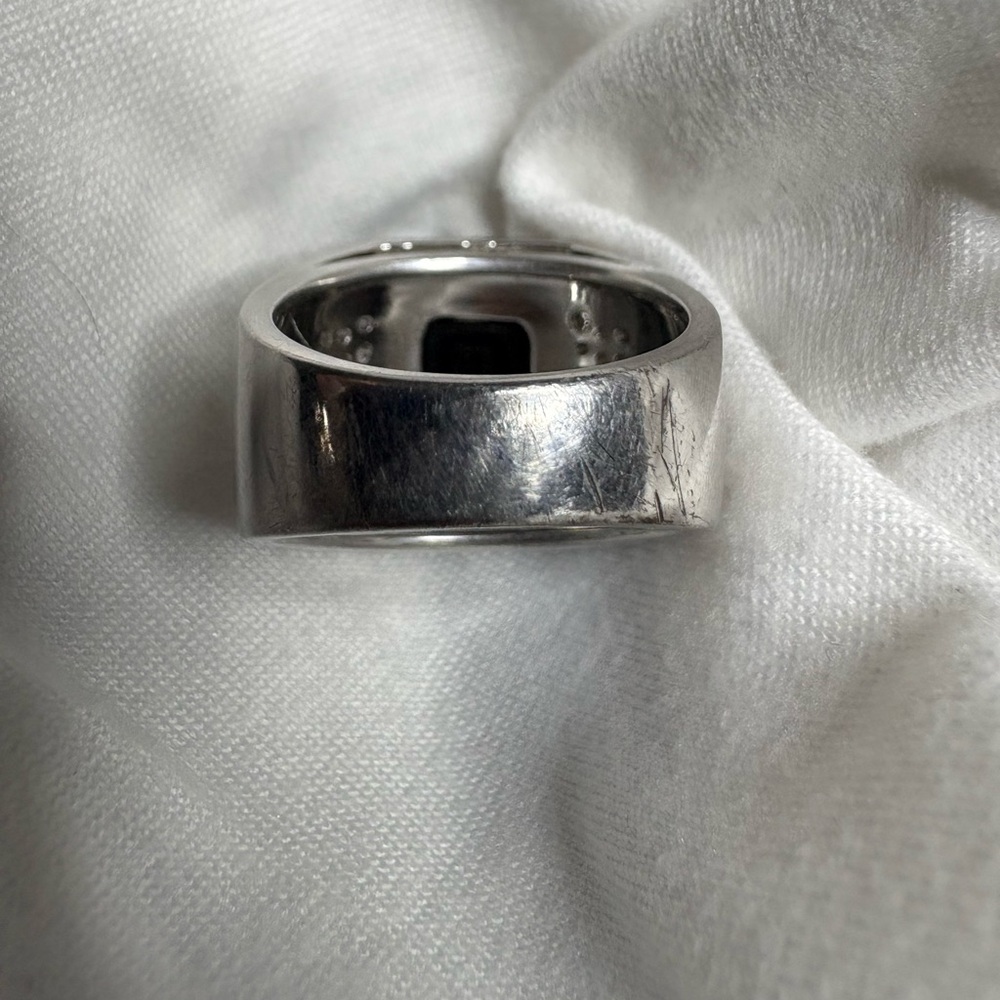 Bold 925 Solid Sterlin Silver Ring With Black Ony… - image 6